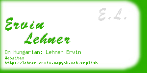 ervin lehner business card